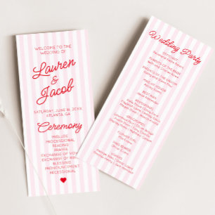 Programa Casamento Moderno Minimalista Listras Rosa Vermelh