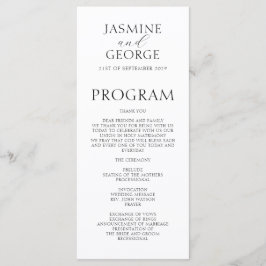 Programa Casamento Moderno Preto e Branco com Letra Elegant