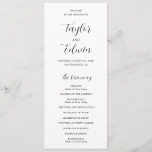 Programa Casamento Moderno Preto e Branco Minimalista