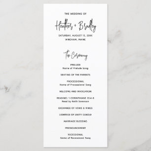 Programa Casamento Moderno Preto e Branco Minimalista