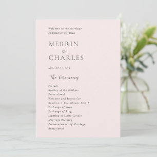 Programa Casamento Moderno Rosa Elegante