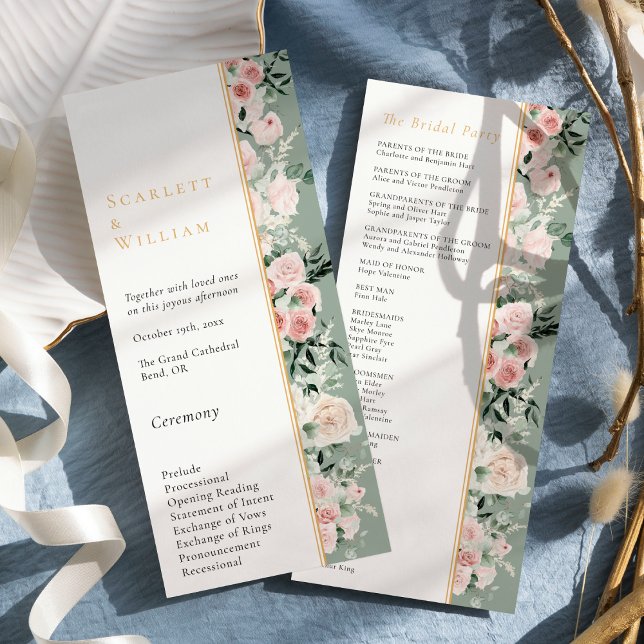 Programa Casamento Moderno Verde de Sage Rosa Dourado (Criador carregado)