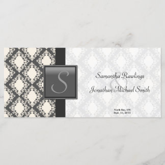 Programa Casamento - Monograma de Damasco Branco e