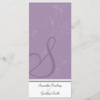 Programa Casamento - Monograma Lavanda Roxo Floral