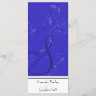 Programa Casamento - Monograma Royal Blue Floral