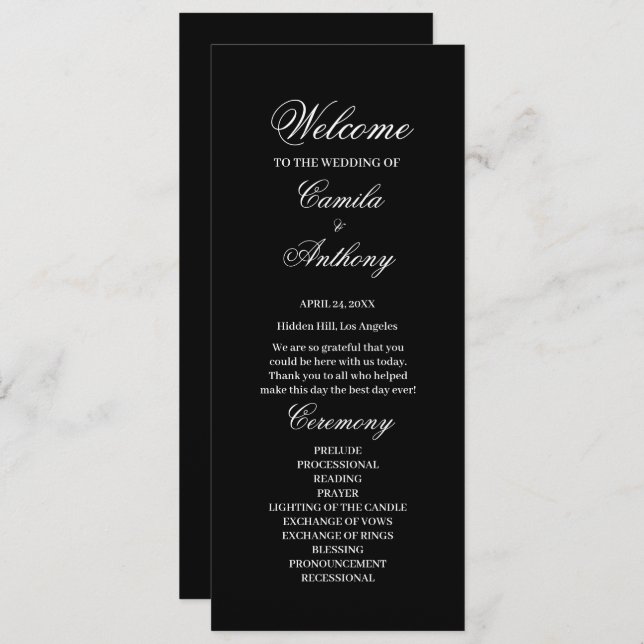 Programa Casamento Negro e Branco (Frente/Verso)