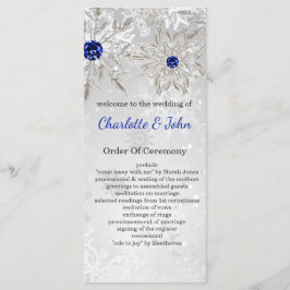 Programa casamento no inverno de flocos de neve azul-real p