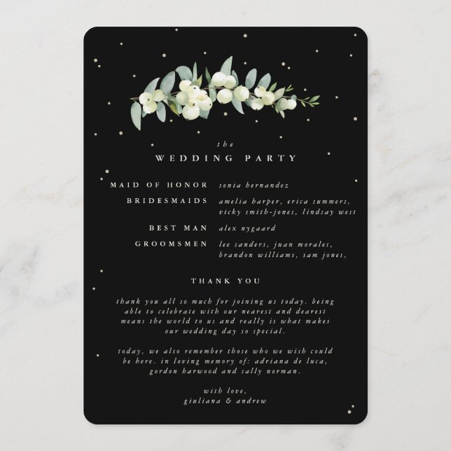 Programa Casamento no inverno Elegante Black Snowberry+Euca (Verso)