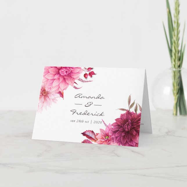 Programa Casamento outono de outono de Borgonha e Blush (Frente)