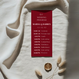 Programa Casamento Personalizado Rosa e Vermelho com Script