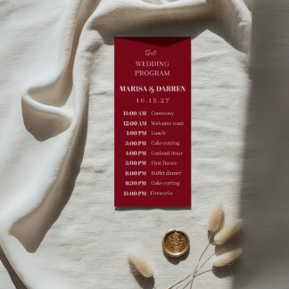 Programa Casamento Personalizado Rosa e Vermelho com Script