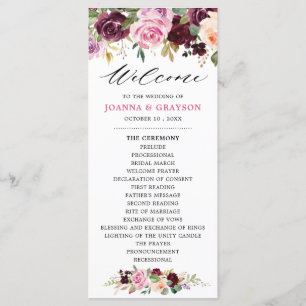 Programa Casamento Plum Purple Blush Botânico De Cor Rosa