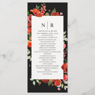 Programa Casamento por Monograma Escuro de Poppies de Flore