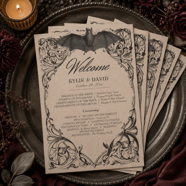 Programa Casamento Preto e Bege de Morcego Vitoriano Até a  (Criador carregado)