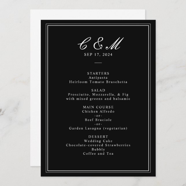 Programa Casamento Preto e Branco de Roteiro Clássico Absol (Frente/Verso)