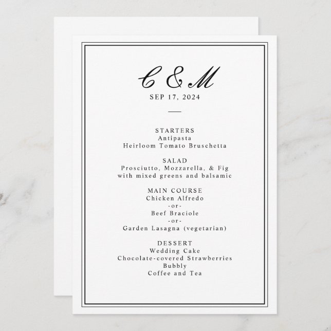 Programa Casamento Preto e Branco de Roteiro Clássico Absol (Frente/Verso)