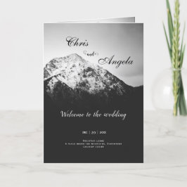 Programa Casamento preto e branco sob as montanhas