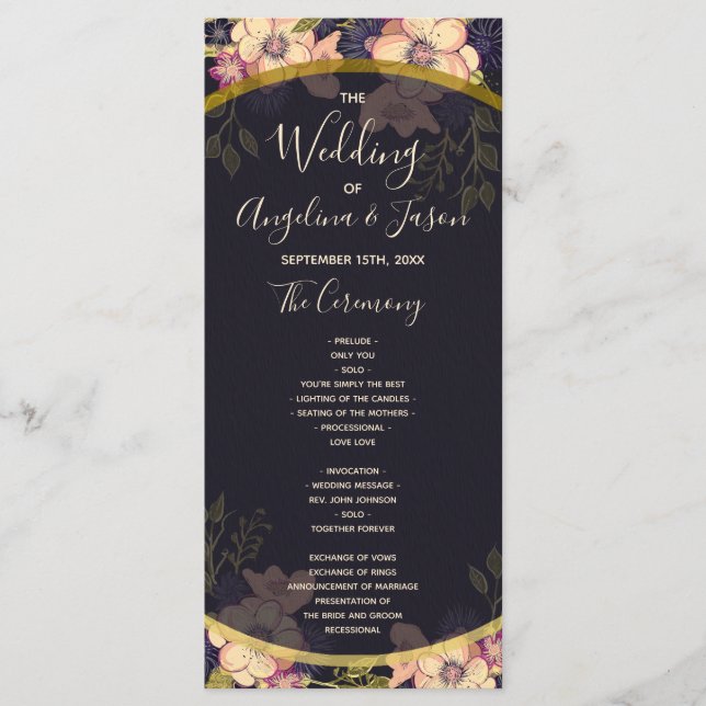 Programa Casamento Preto Elegante (Frente)