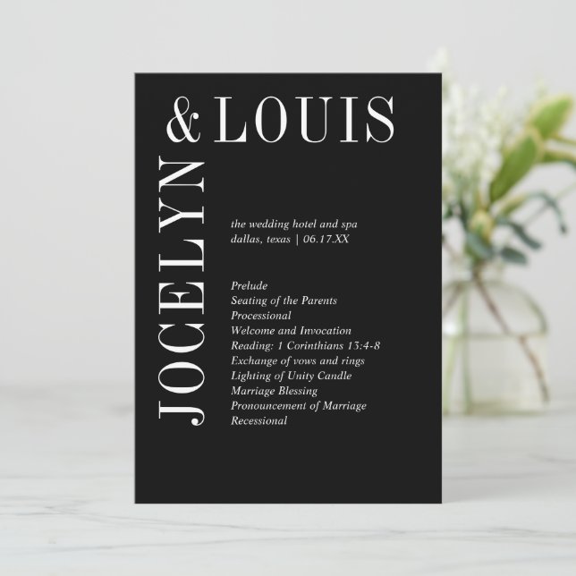 Programa Casamento Preto Moderno e Ousado (Em pé/Frente)