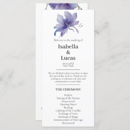 Programa Casamento Purple Iris Watercolor