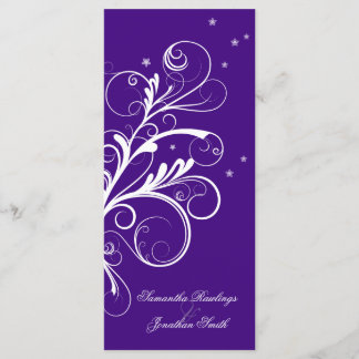 Programa Casamento Púrpura Branca Floral Elegante