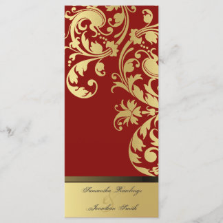 Programa Casamento - Red & Dourado Shimmer Floral