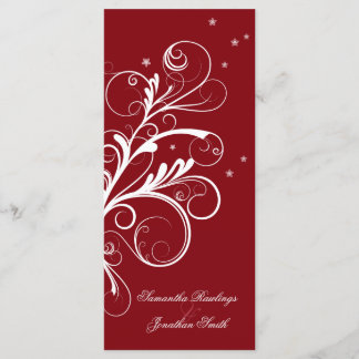 Programa Casamento Red White Floral Elegante