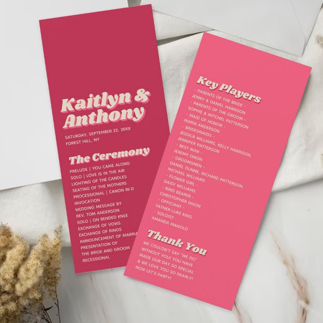 Programa Casamento Retro Groovy Viva Magenta, de 70 anos (Criador carregado)