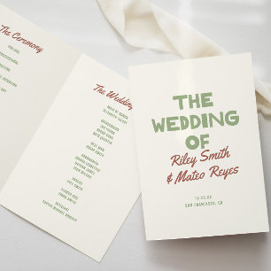 Programa Casamento Retro Moderno e Divertido em Tons Terros