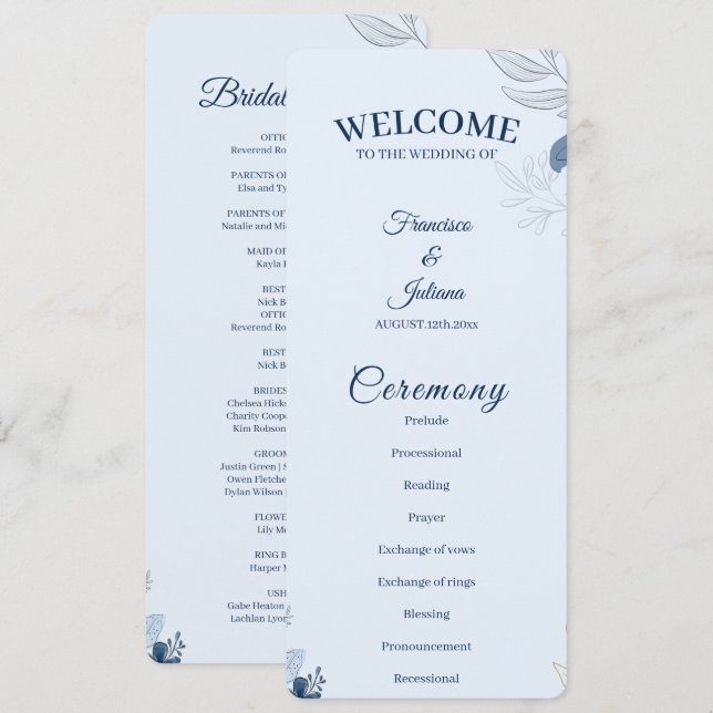 Programa Casamento Romântico à Beira-Mar (Frente/Verso)