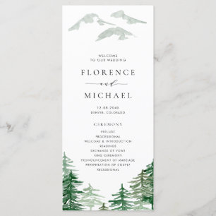 Programa Casamento romântico da floresta da aguarela