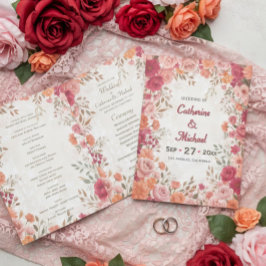 Programa Casamento Romântico de Primavera Rosa e Vermelho