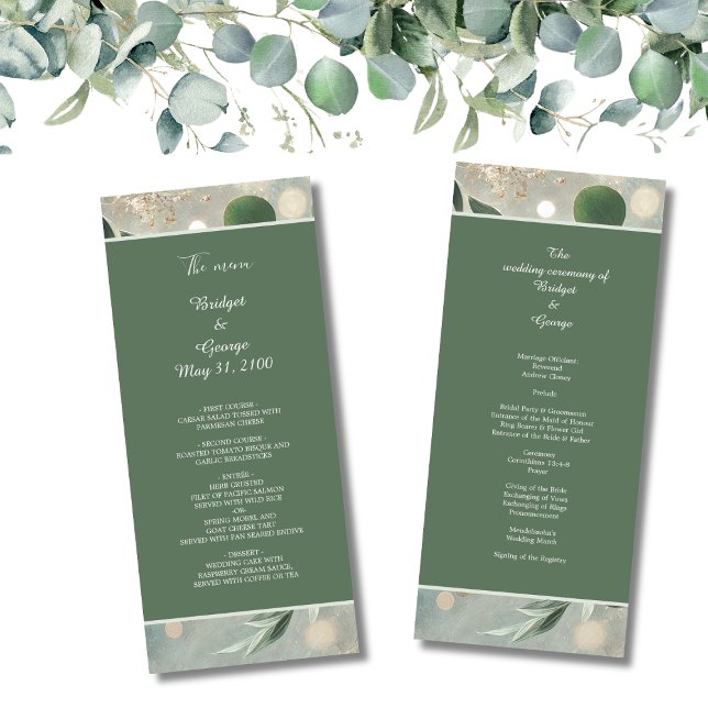 Programa Casamento Romântico de Sage Verde Eucalyptus (Criador carregado)