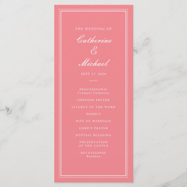 Programa Casamento Rosa Peachy de Roteiro Clássico Absoluto (Frente)