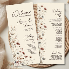 Programa Casamento Rustic Boho Chic Wildflower Earthtone