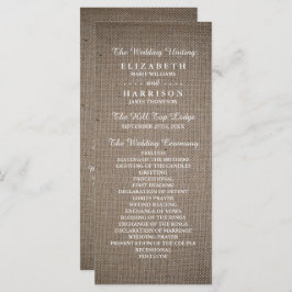 Programa Casamento Rustic Burlap
