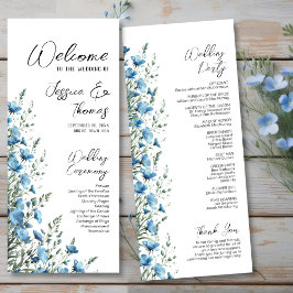 Programa Casamento Rustic Dusty Blue Boho Chic Wildflower