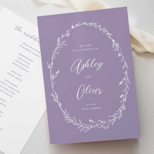 Programa Casamento Rustic Lavanda Purple Wreath