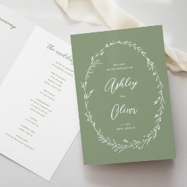 Programa Casamento Rustic Sage Green Wreath