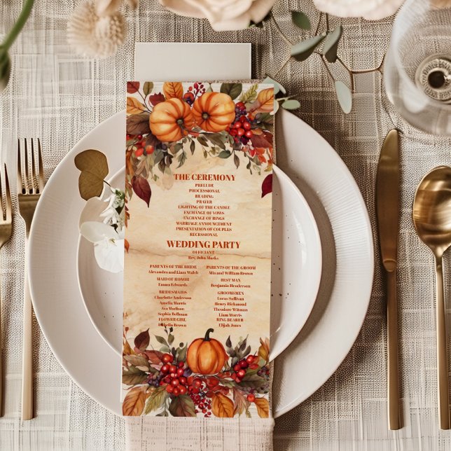 Programa Casamento Rústico com Floral de Abóbora de Outono (Criador carregado)