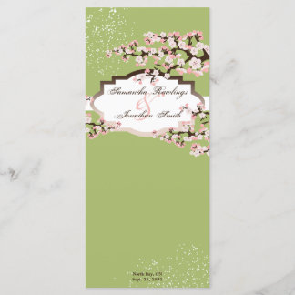 Programa Casamento - Sage Green Cherry Blossoms