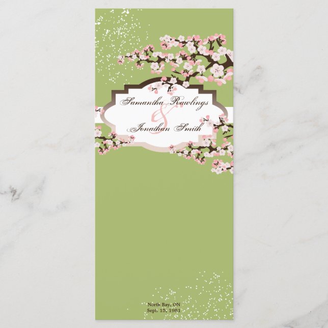 Programa Casamento - Sage Green Cherry Blossoms (Frente)