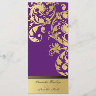Programa Casamento - Shimmer Floral Roxo e Dourado