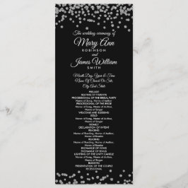 Programa Casamento Silver Faux Glitter Confetti Bl