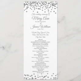 Programa Casamento Silver Faux Glitter Confetti Wh