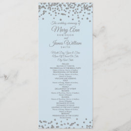 Programa Casamento Silver Glitter Confetti Azul