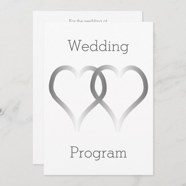 Programa Casamento Silver Hearts (Frente/Verso)