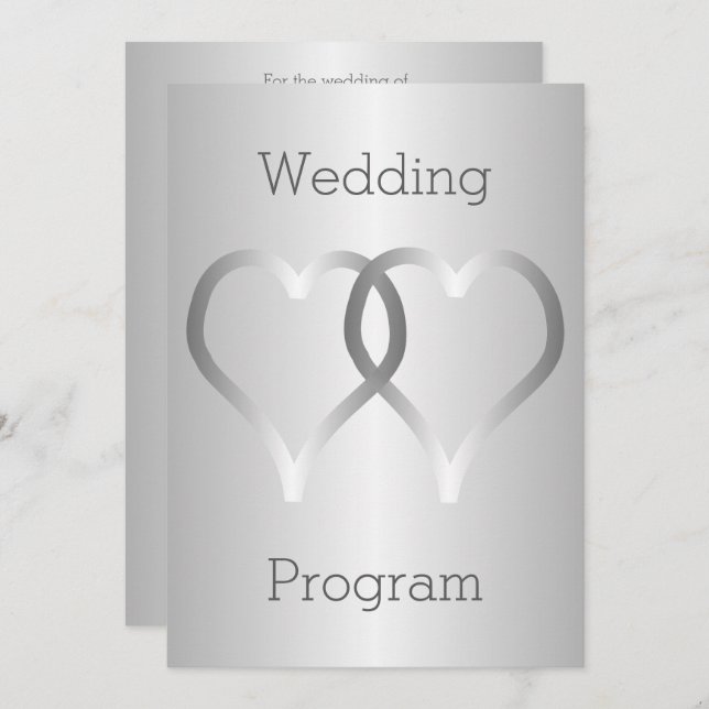 Programa Casamento Silver Hearts (Frente/Verso)