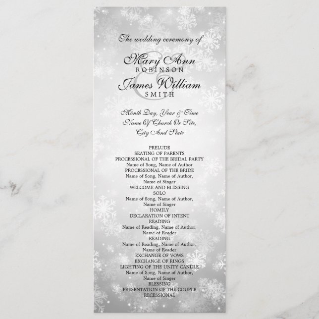 Programa Casamento Silver Winter Wonderland Sparkl (Frente)