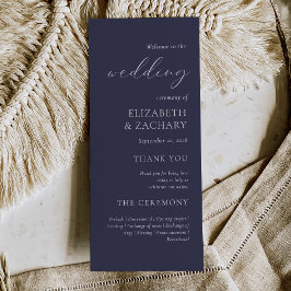 Programa Casamento Simples Azul-Marinho Escuro Elegante